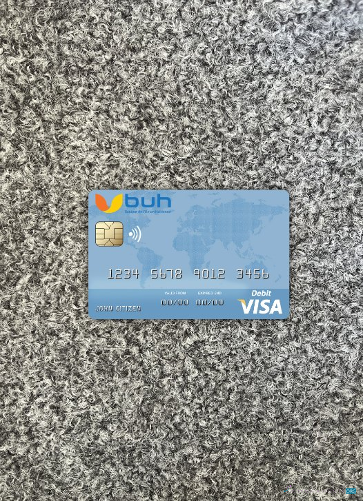 Download Haiti BUH Bank visa debit card photolook front Photoshop template